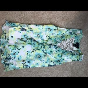 Floral and lace tank top